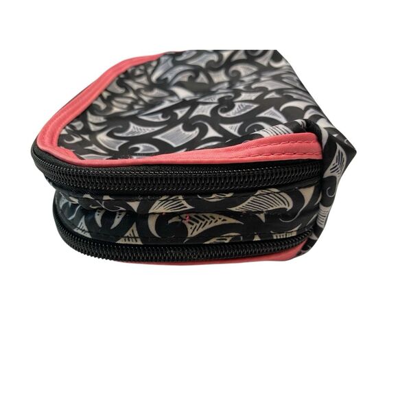 Sonia Kashuk Black White Pink Travel Makeup Bag Cosmetic Organizer Zip Case - Picture 5 of 14